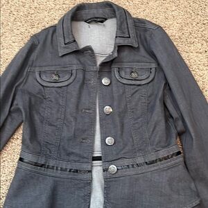 Gray Jean Jacket with Classic Denim Style size 8 WHBM